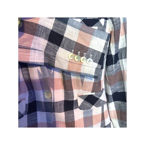 NWOT Veronica Beard Upcollar Schoolboy Dickey Gingham Blazer Jacket - Picture 6 of 8